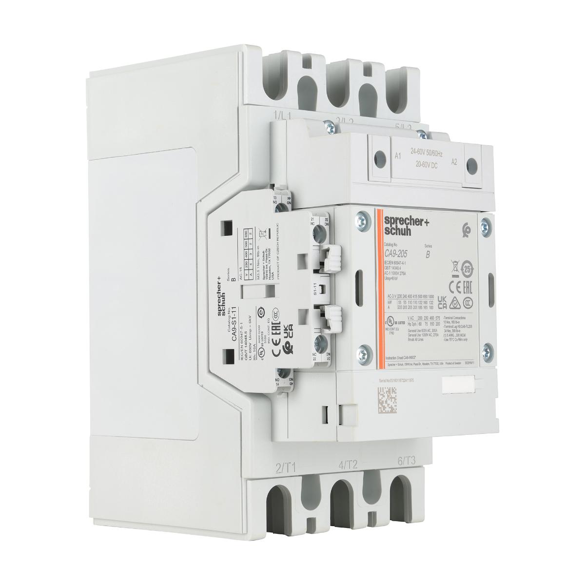 CONTACTR 3P 205A AC3 110KW 24/60VACDC