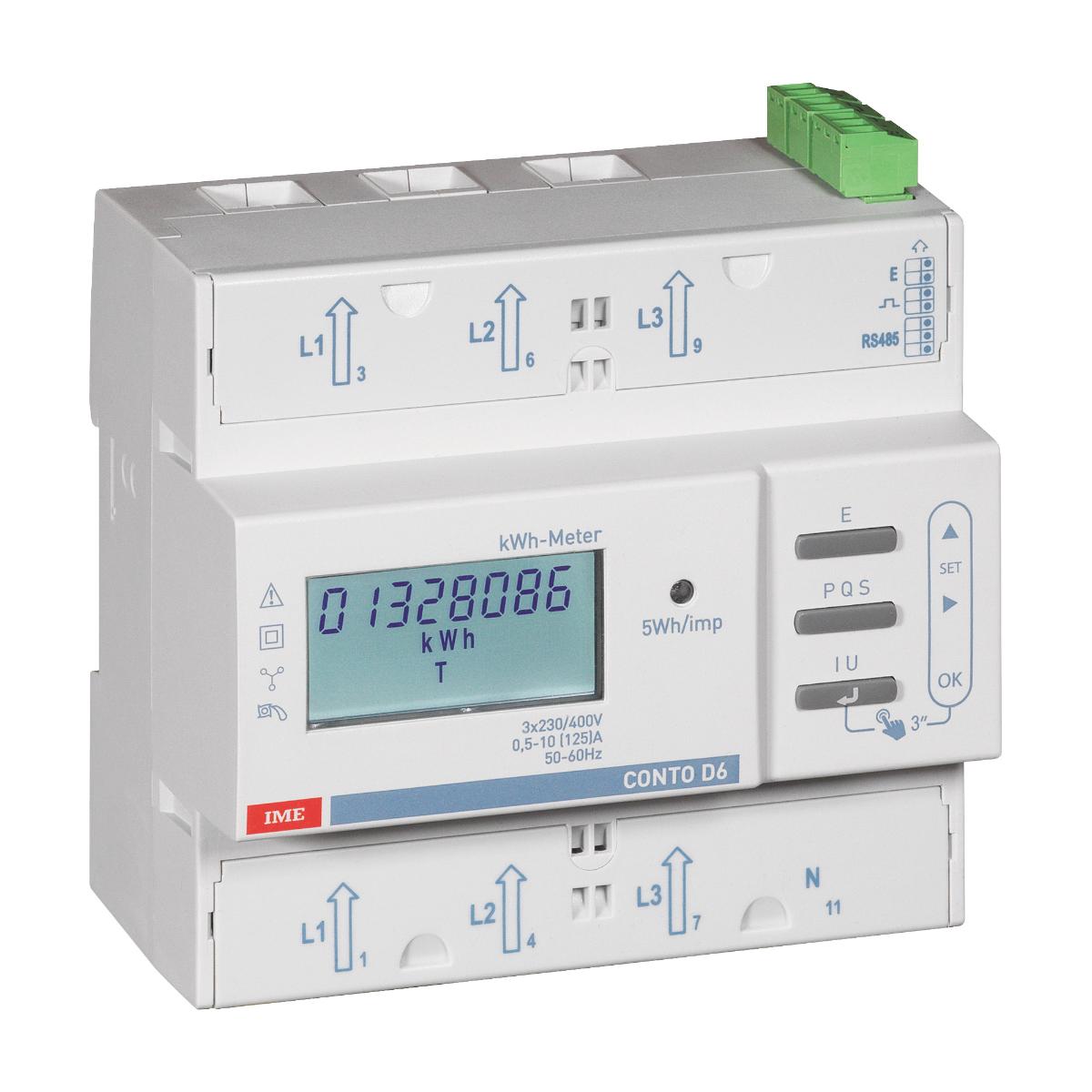 KWH METER 3PH 125A DIRECT CONNECT 6 MOD