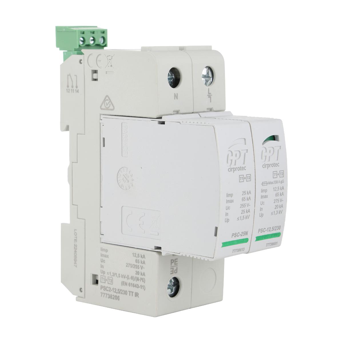SPD PSC 1PH L-N-PE IIMP 12.5KA IMAX 65KA
