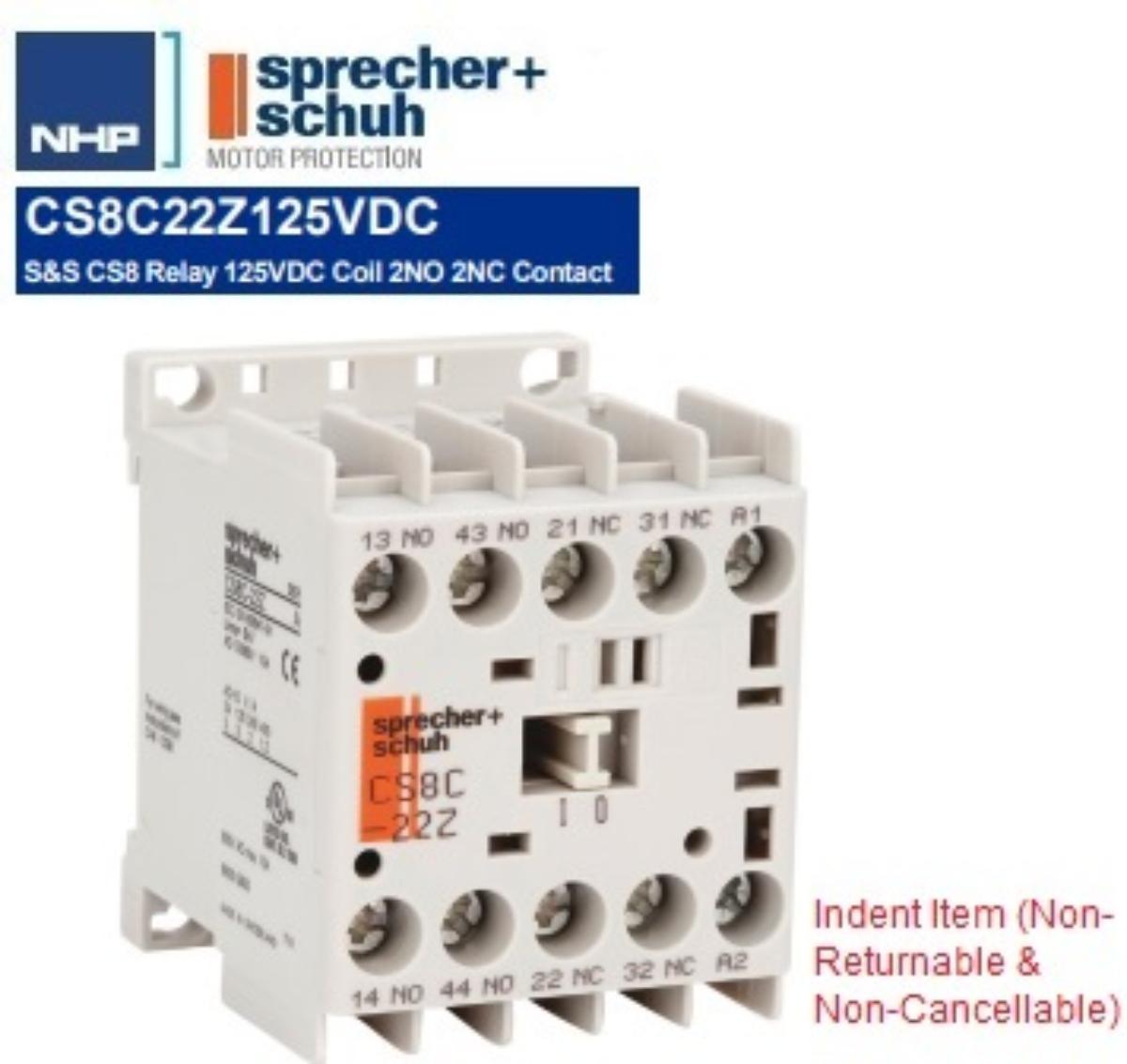 MINI DIN CONTACTOR 10A 2N/O 2N/C 125VDC