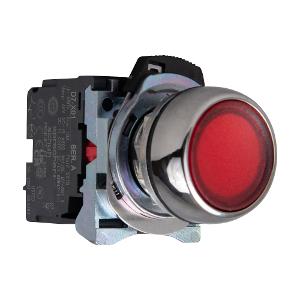 ILLUM P/BUTTON 22.5MM METAL FLUSH RED ILLUM P/BUTTON 22.5MM METAL FLUSH RED