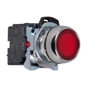 ILLUM P/BUTTON 22.5MM METAL FLUSH RED ILLUM P/BUTTON 22.5MM METAL FLUSH RED