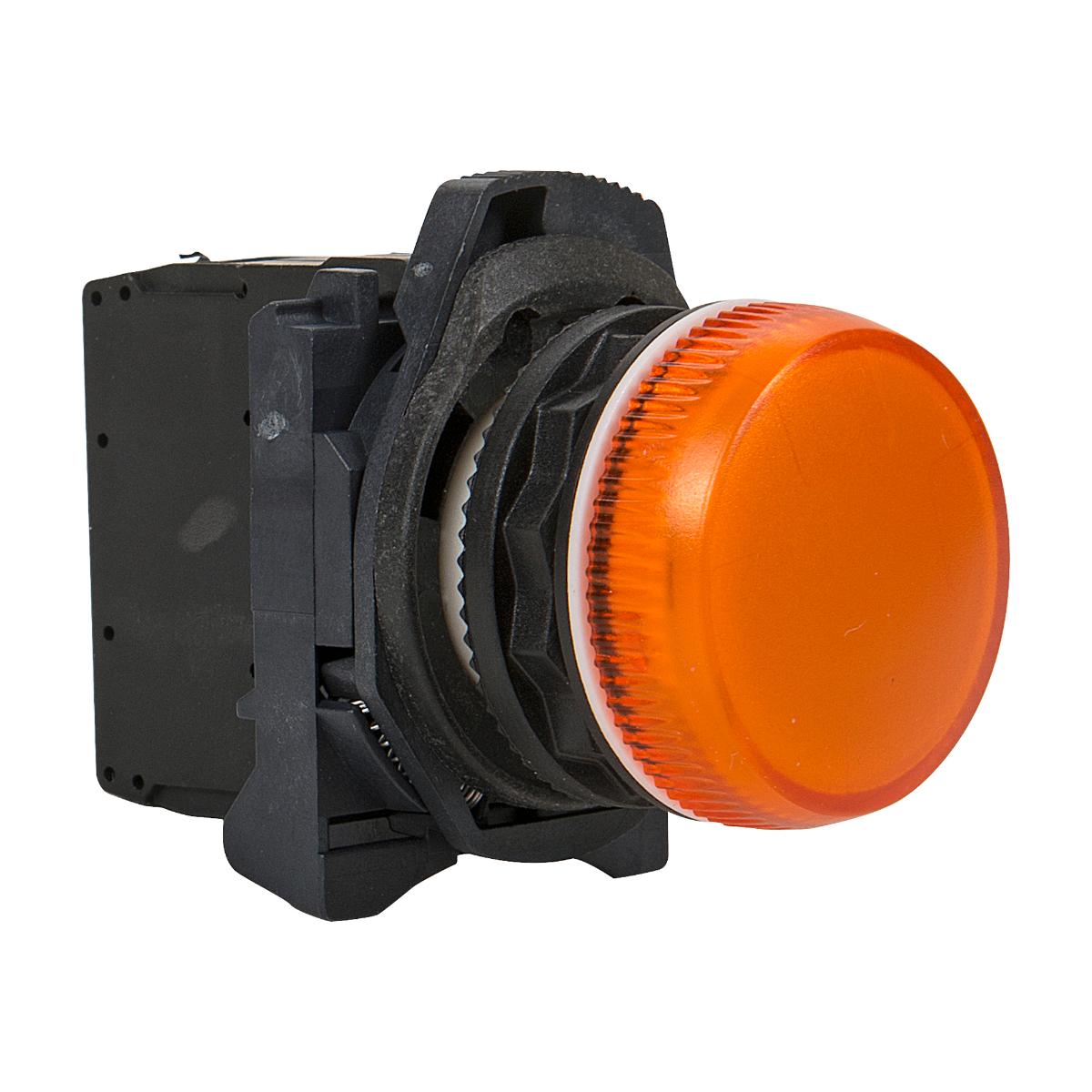 LED PILOTLIGHT 22.5MM METAL 240VAC AMBER