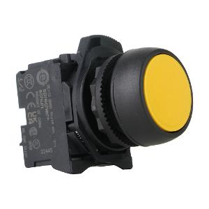 PUSHBUTTON 22.5MM PLAS FLUSH YELLOW 1NO PUSHBUTTON 22.5MM PLAS FLUSH YELLOW 1NO
