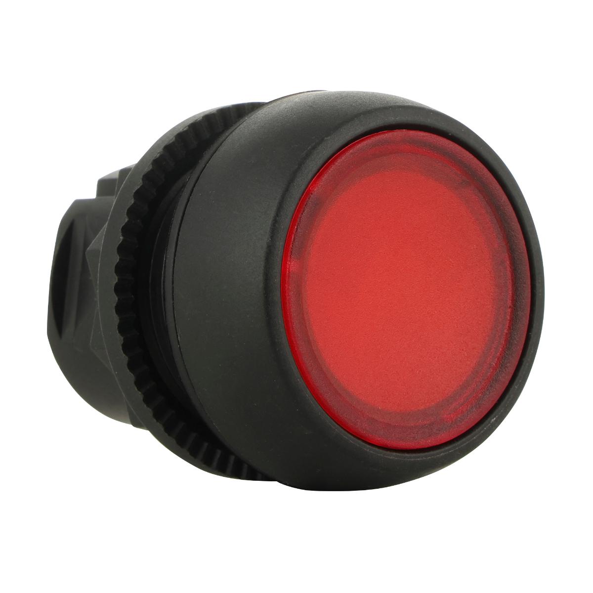 ILLUM P/BUTTON 22.5MM PLAS FLUSH RED