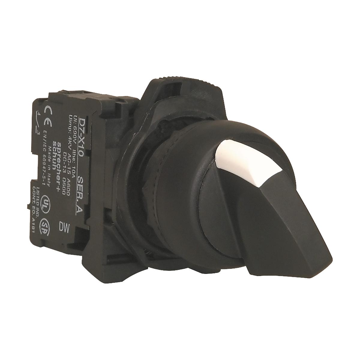 SELECT SW OPER 22.5MM PLAS 2POS BLACK