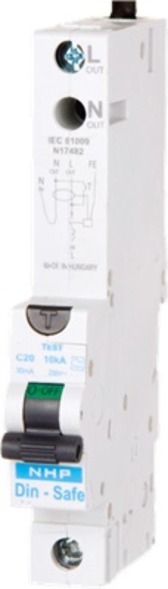 RCBO DIN-SAFE 1P+N 6A 10KA 30MA CL A 1M