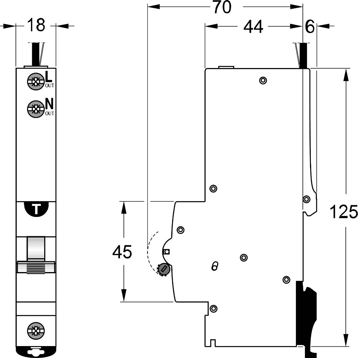 RCBO DIN-SAFE 1P+N 25A 10KA 30MA 1MODULE