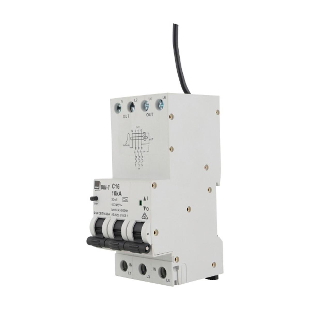 RCBO DINSAFE 3P+N 50A 10kA 30mA 3 MODULE