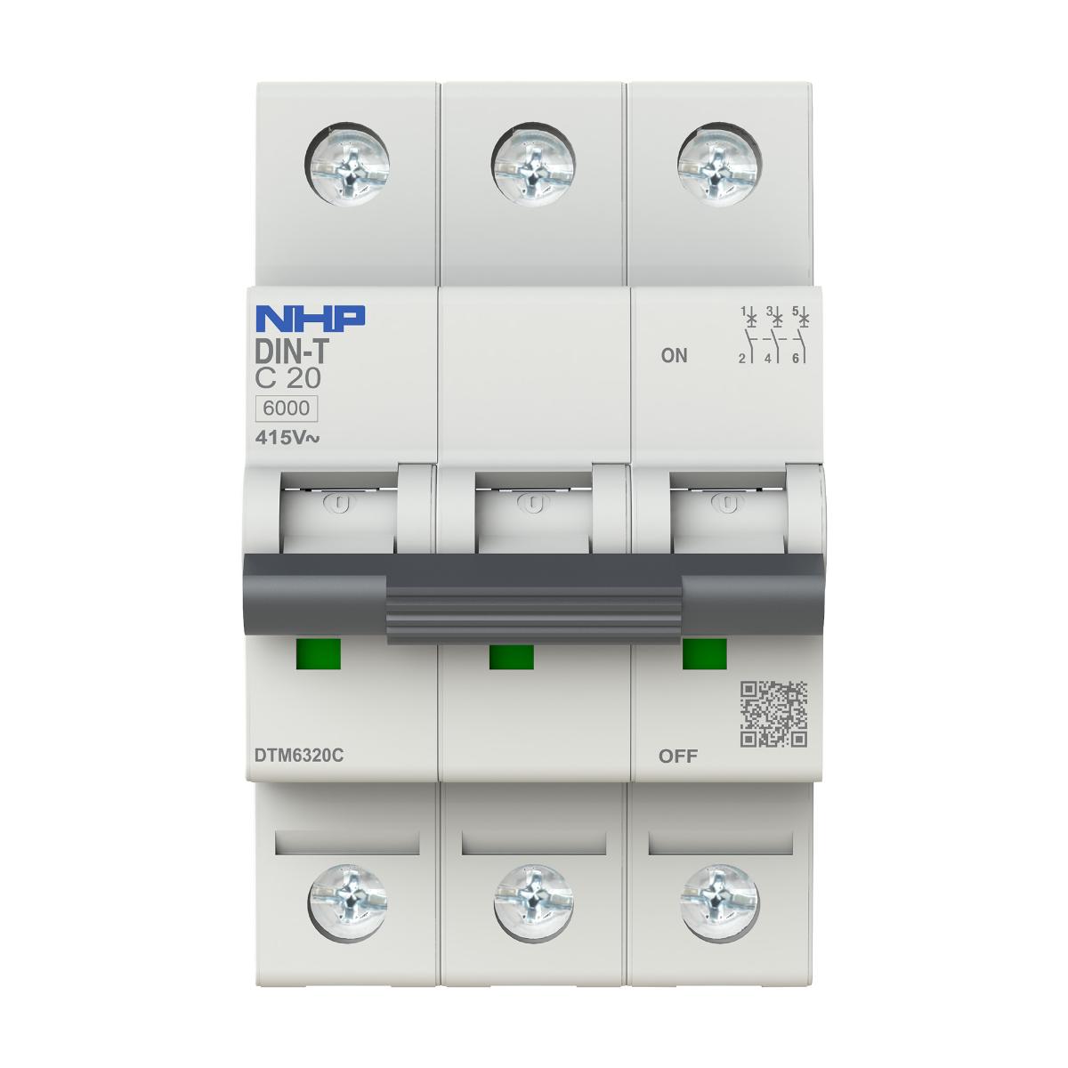 MCB DIN-T 10KA 3P 20A C CURVE 3 MODULE