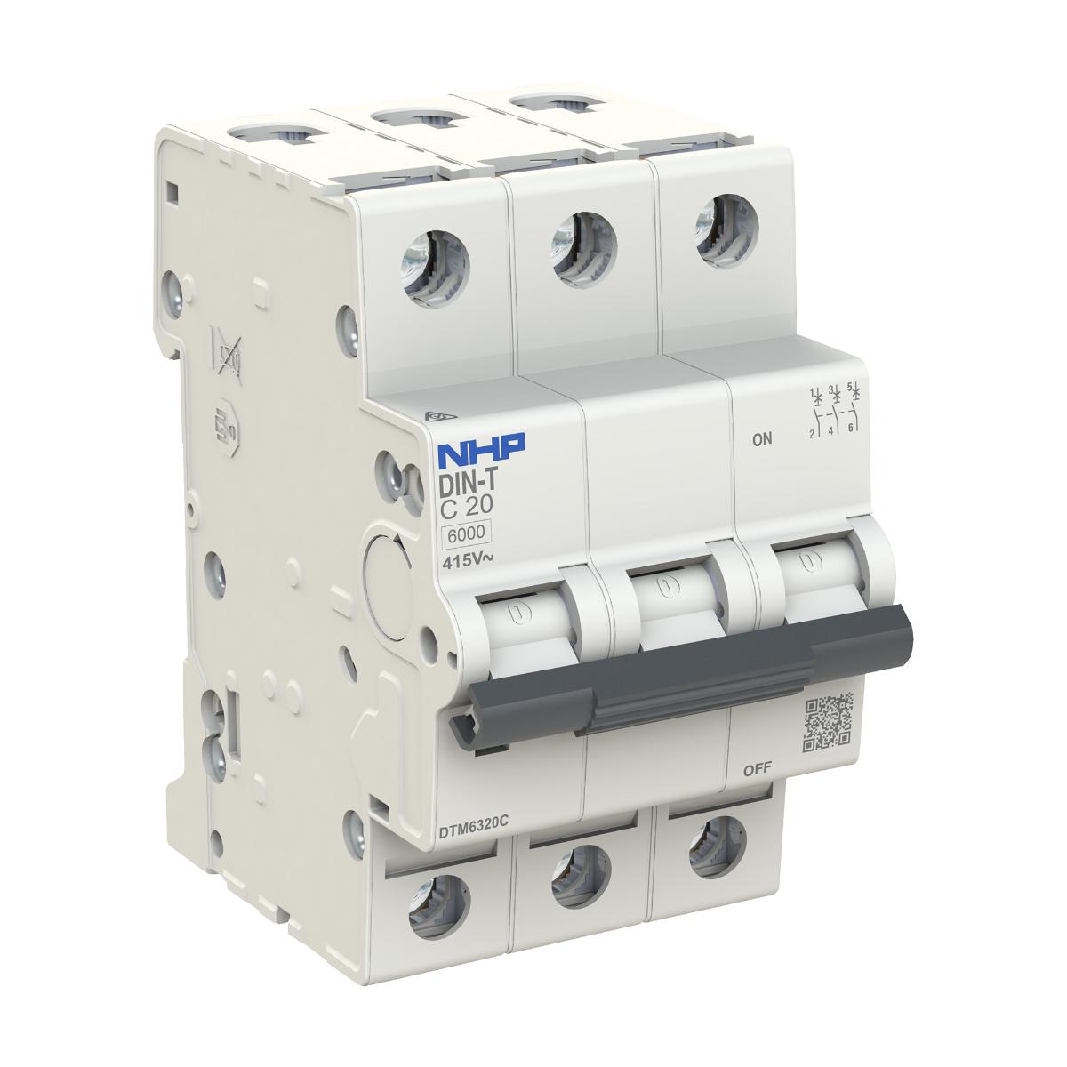 MCB DIN-T 10KA 3P 20A C CURVE 3 MODULE