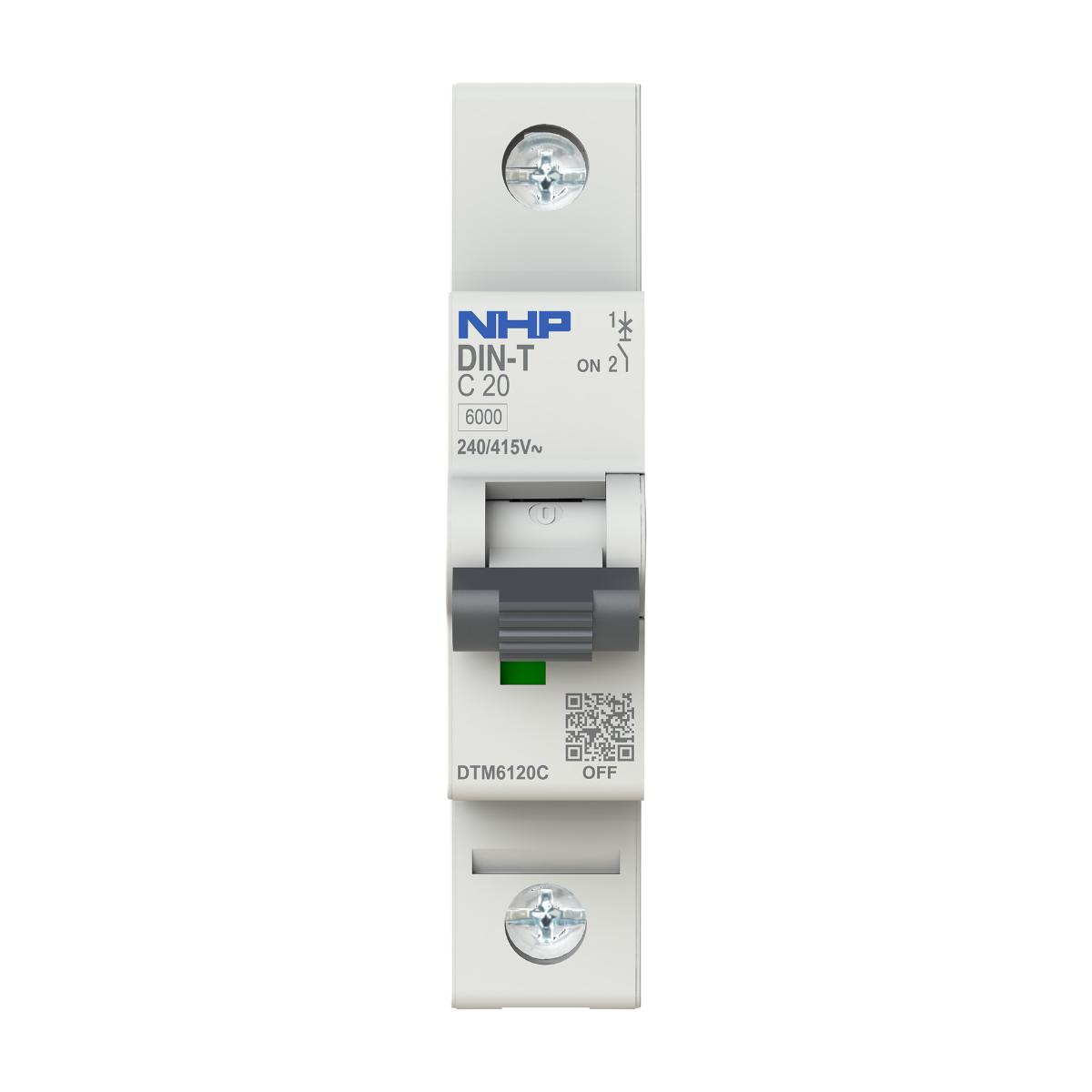 MCB DIN-T 6KA 1P 20A D CURVE 1 MODULE