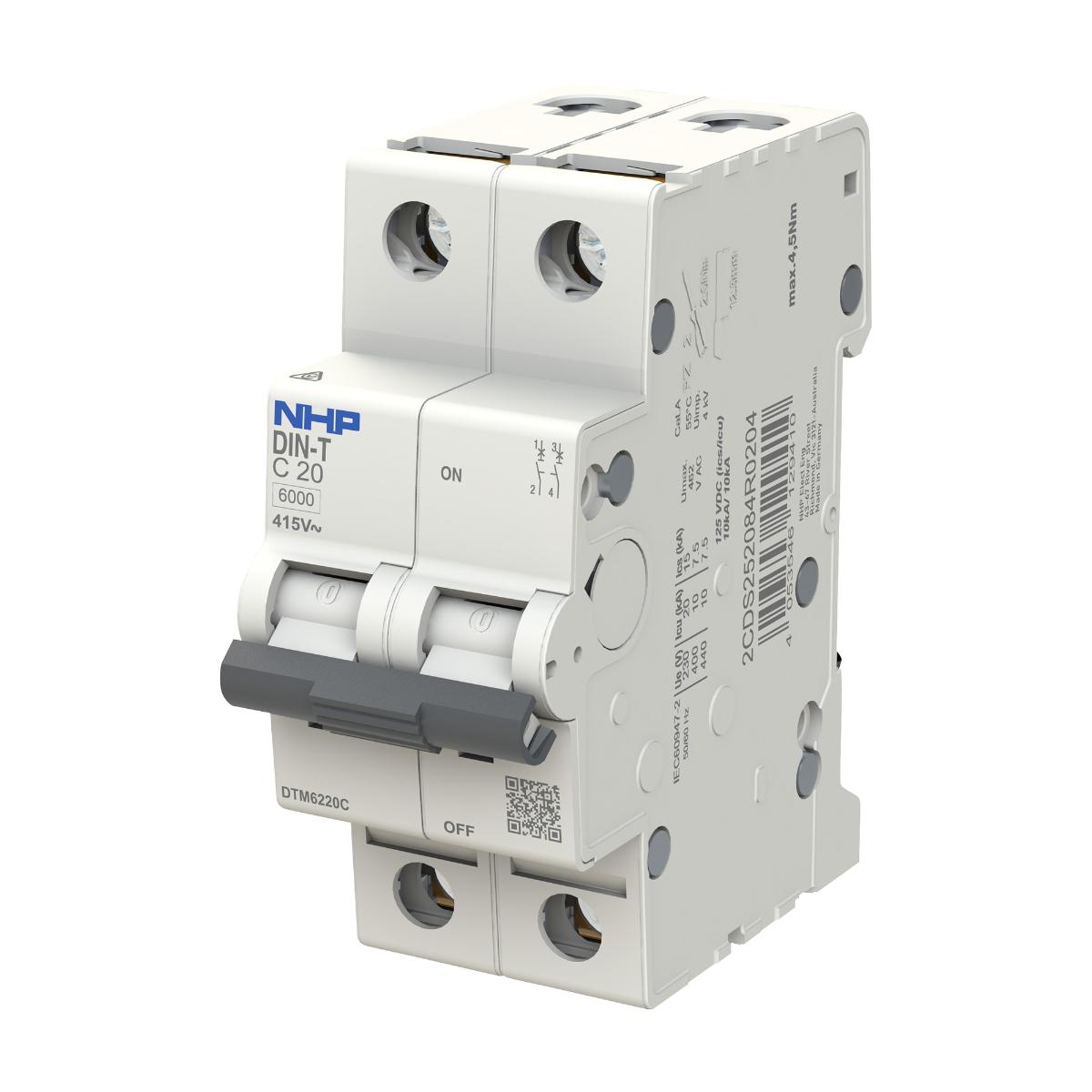 MCB DIN-T 6KA 2P 40A C CURVE 2 MODULE