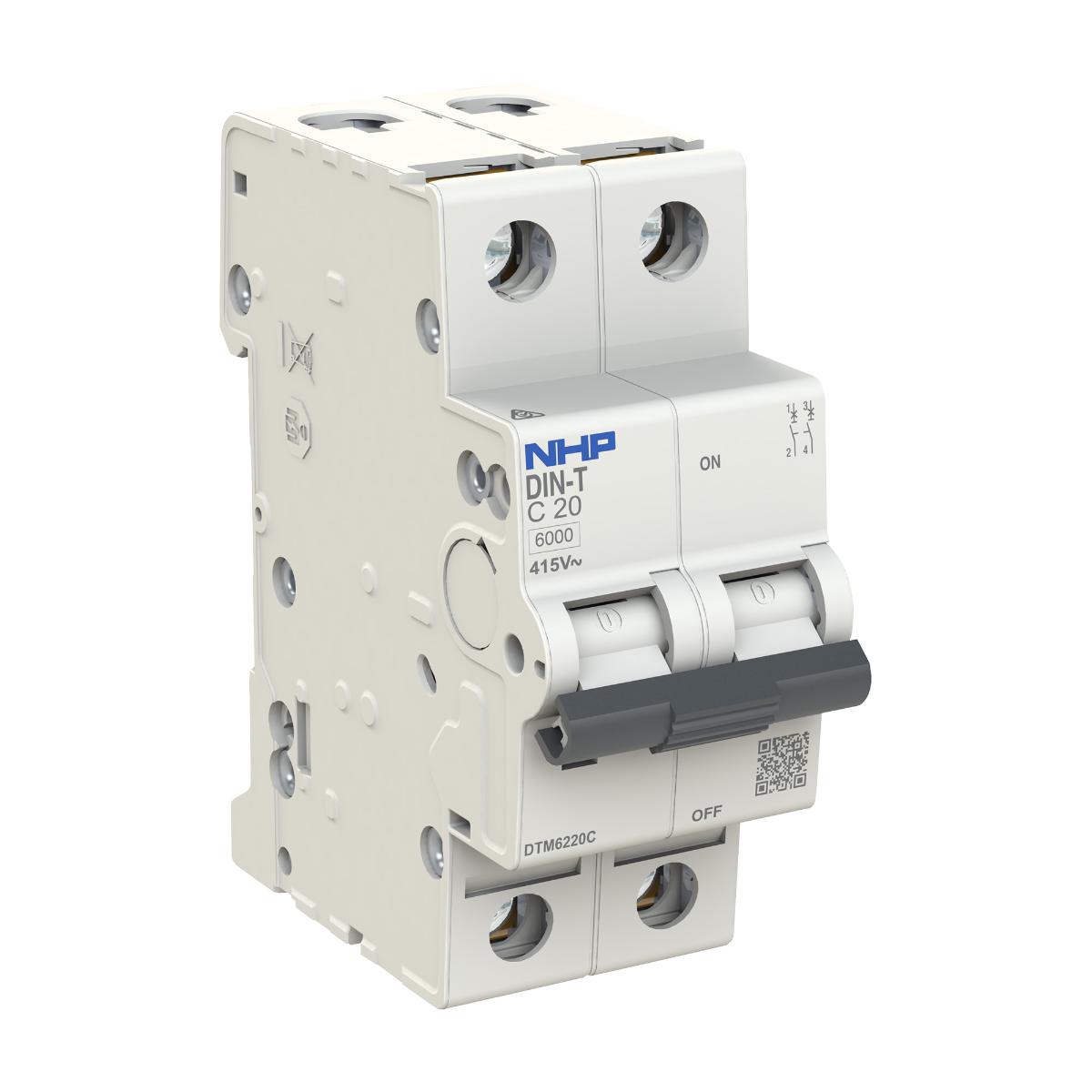 MCB DIN-T 6KA 2P 40A C CURVE 2 MODULE