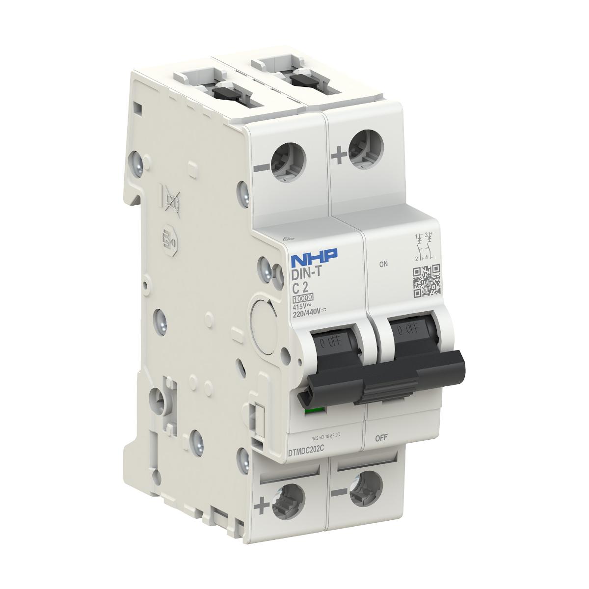 MCB DIN-T DC 10KA 2P 6A C CURVE 2MODULE