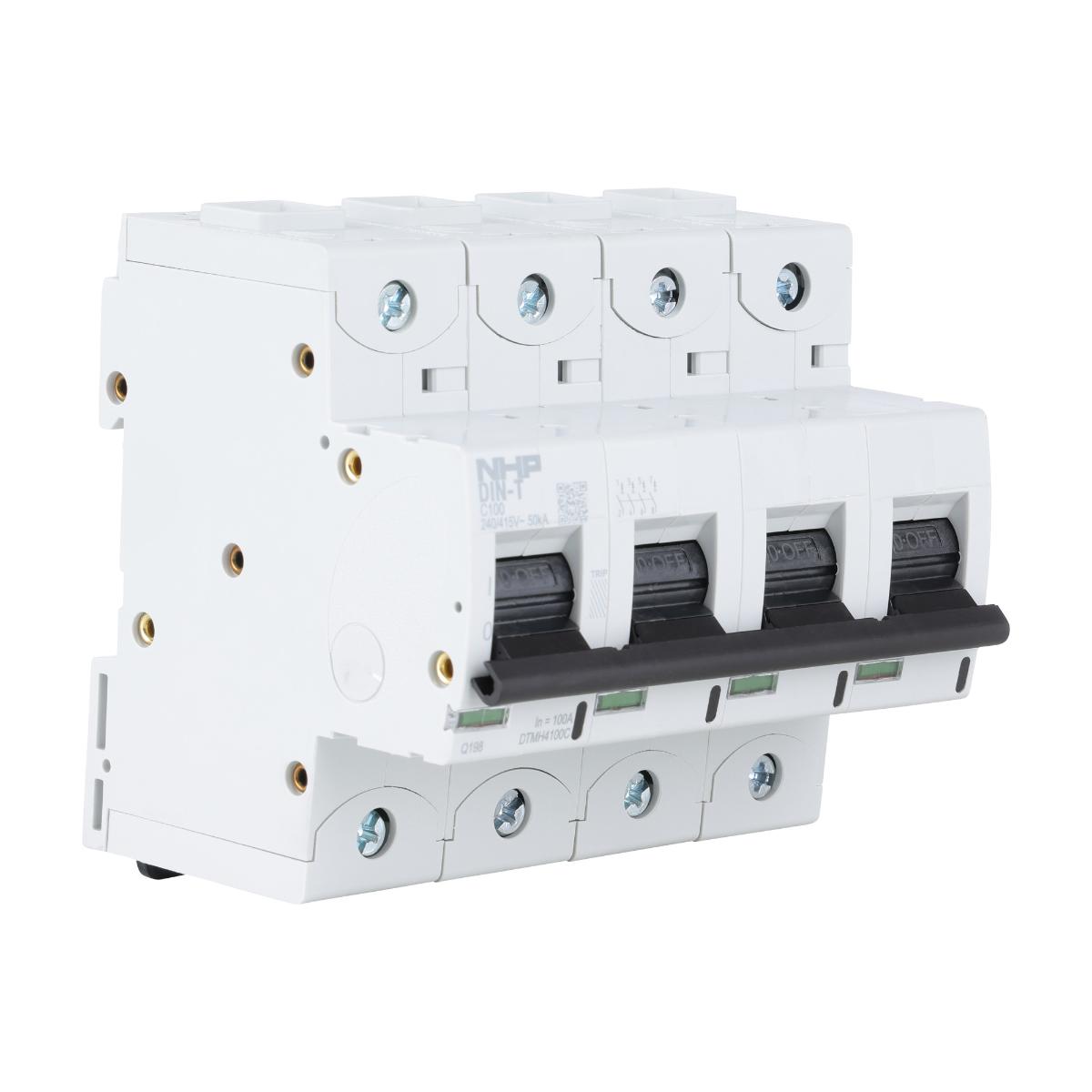 MCB DIN-T10H 4P 80A 50KA C CURVE 6MODULE