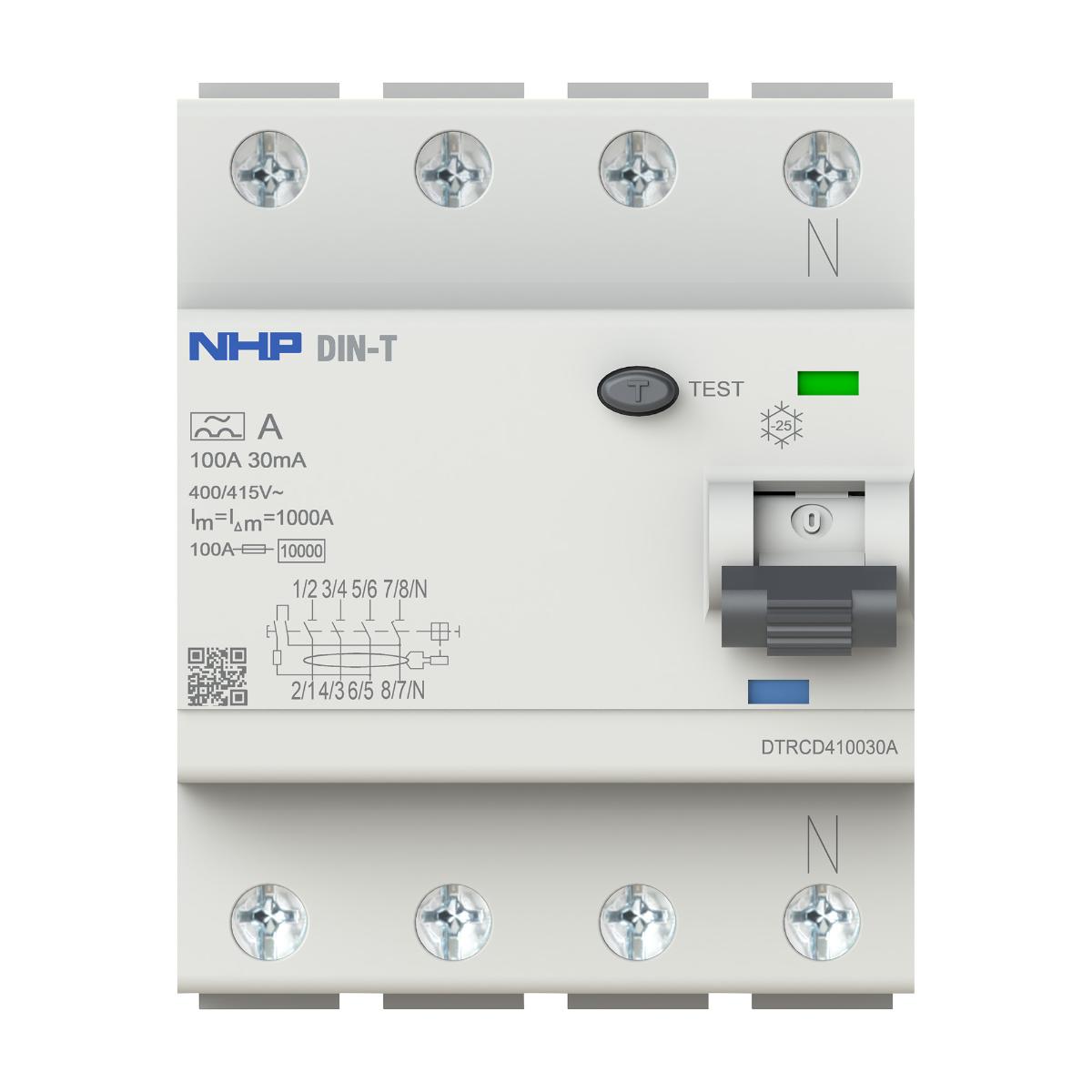 RCCB DIN-T 3P+N 100A 300MA TYPE A 4 MOD