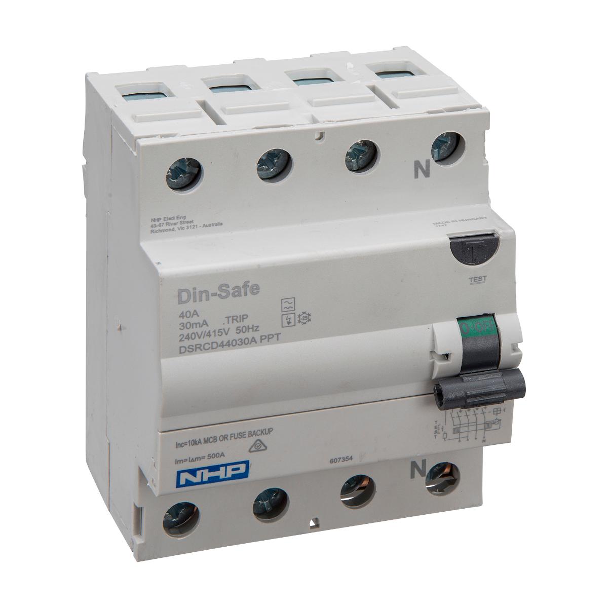 RCCB DIN-T 3P+N 40A 30MA TYPE A 4 MODULE