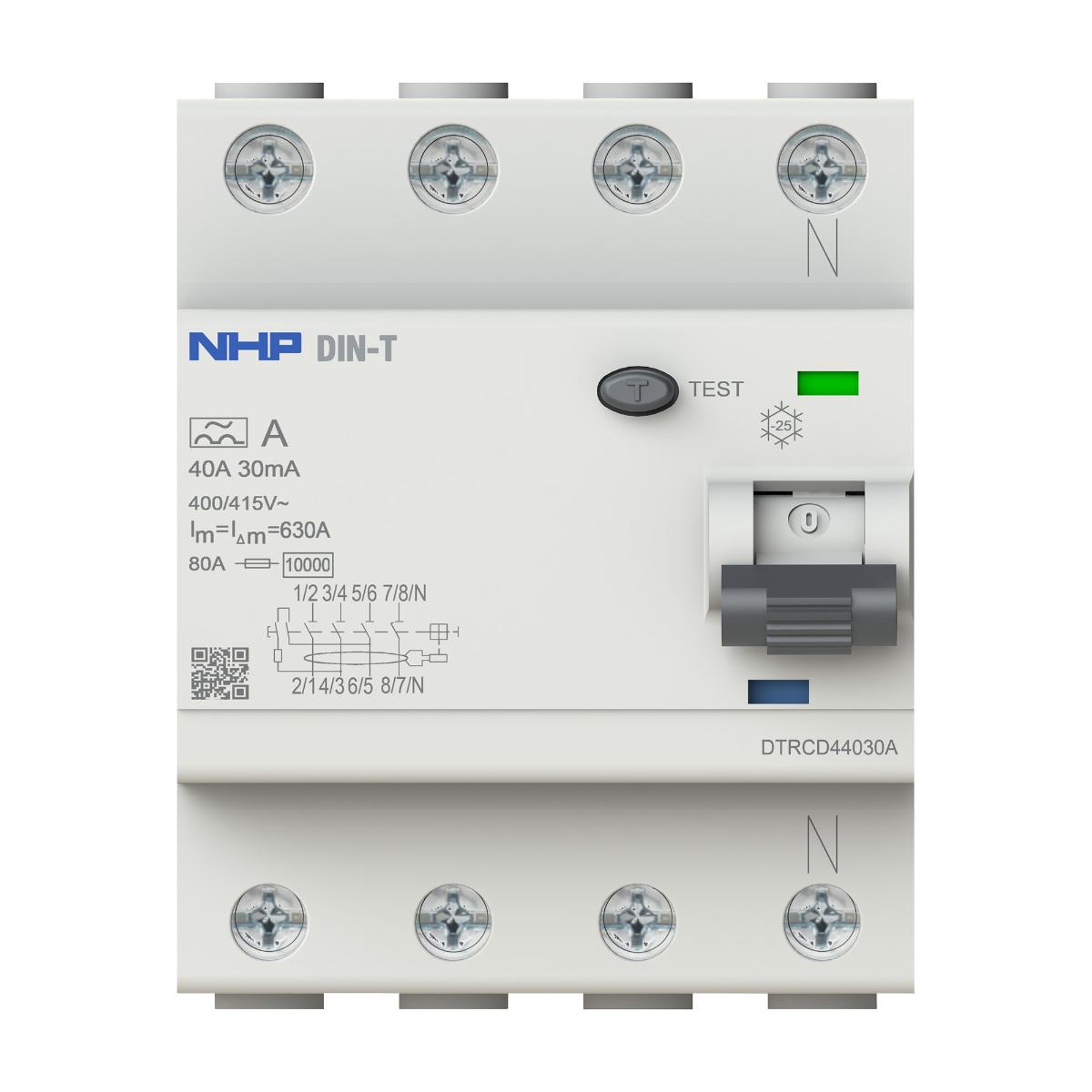 RCCB DIN-T 3P+N 63A 30MA TYPE A 4 MODULE