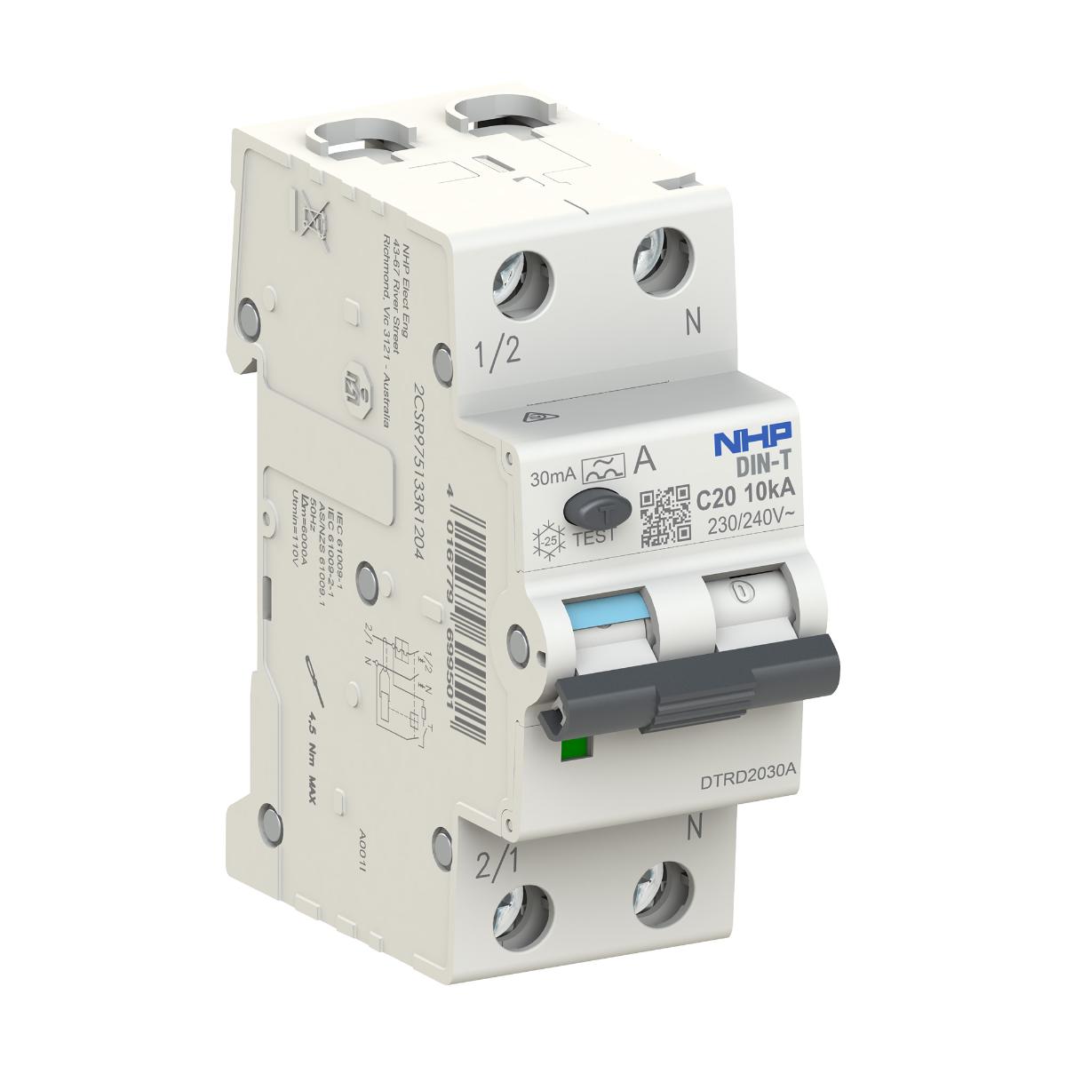 RCBO DIN-T 10KA 1P+N 16A 10MA 2 MODULE