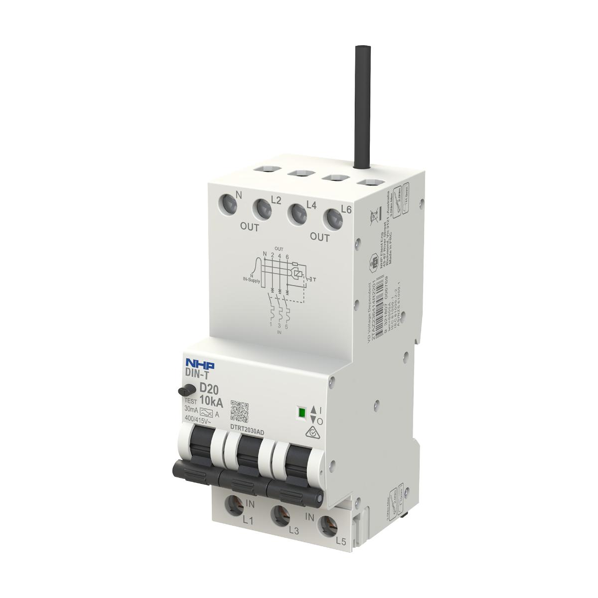 RCBO DIN-T 10KA 3P+N 50A 300MA 3 MODULE