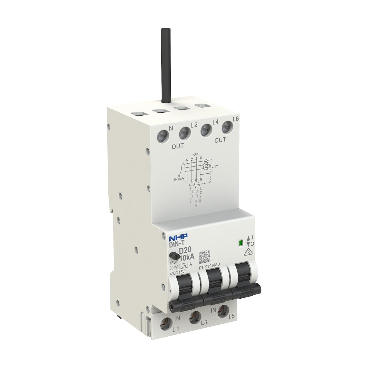 RCBO DIN-T 10KA 3P+N 50A 300MA 3 MODULE