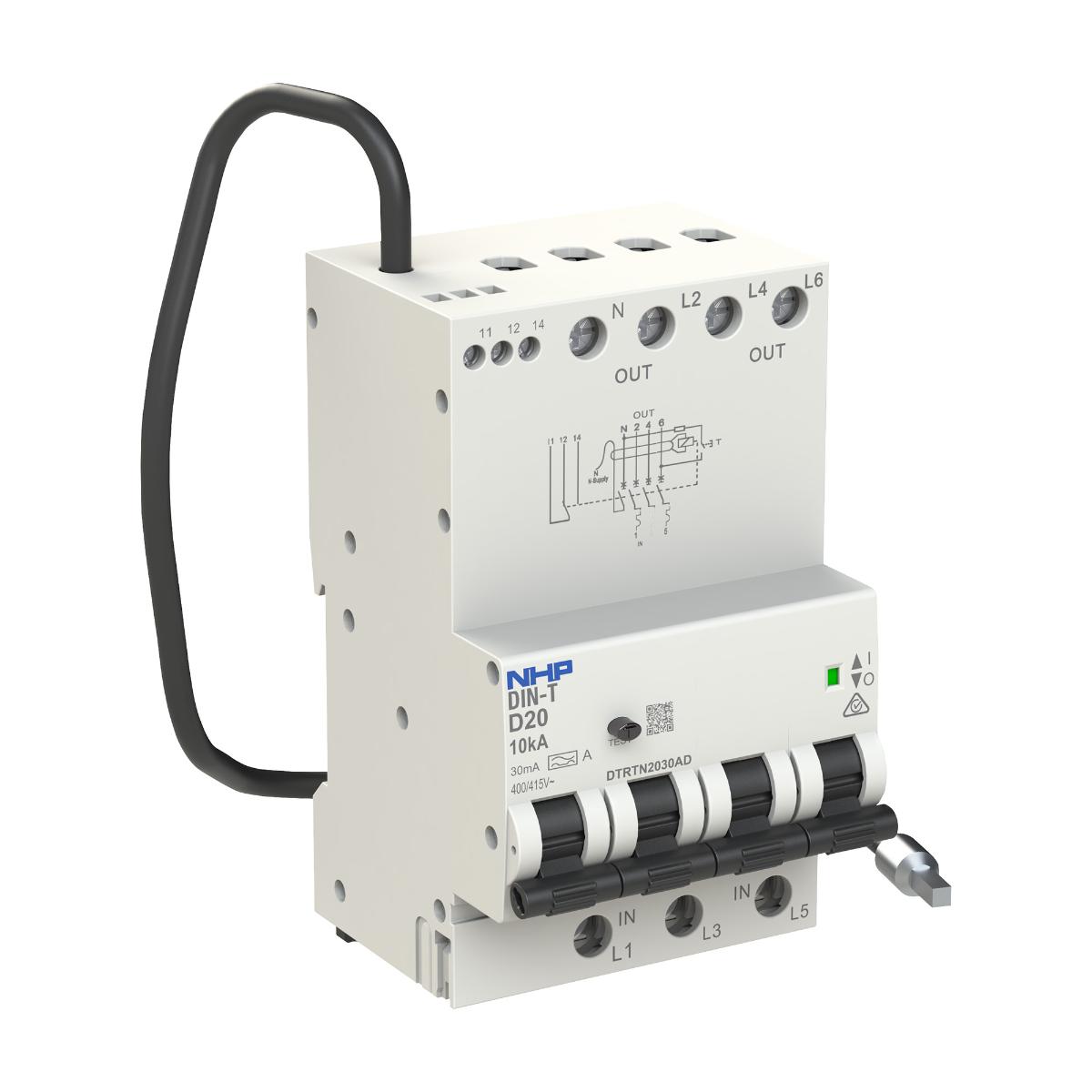RCBO DIN-T 10KA 3P+SN 25A 30MA 3 MODULE