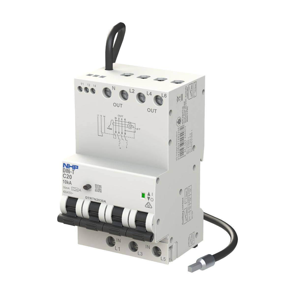 RCBO DIN-T 10KA 3P+SN 40A 300MA 3 MODULE