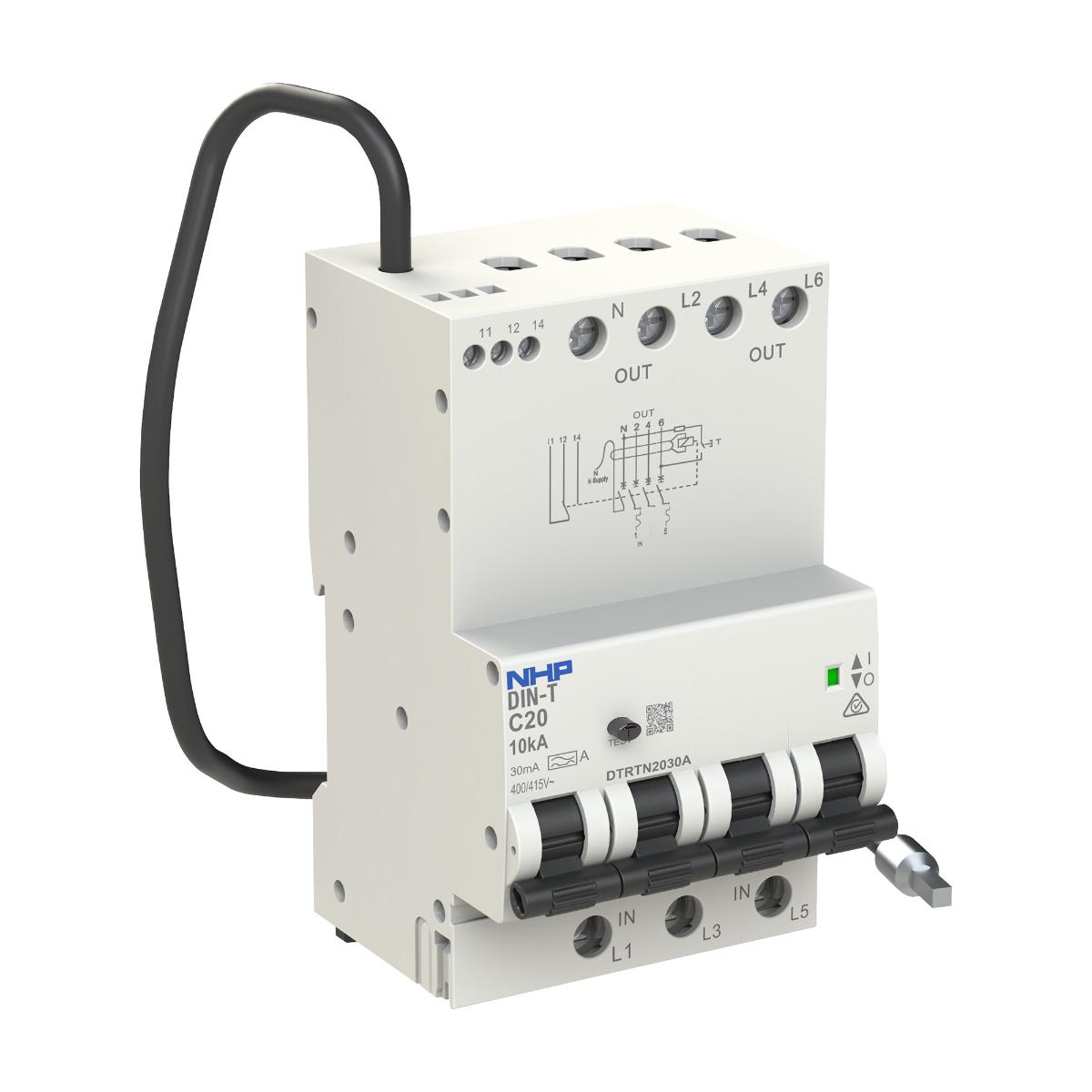 RCBO DIN-T 10KA 3P+SN 40A 300MA 3 MODULE