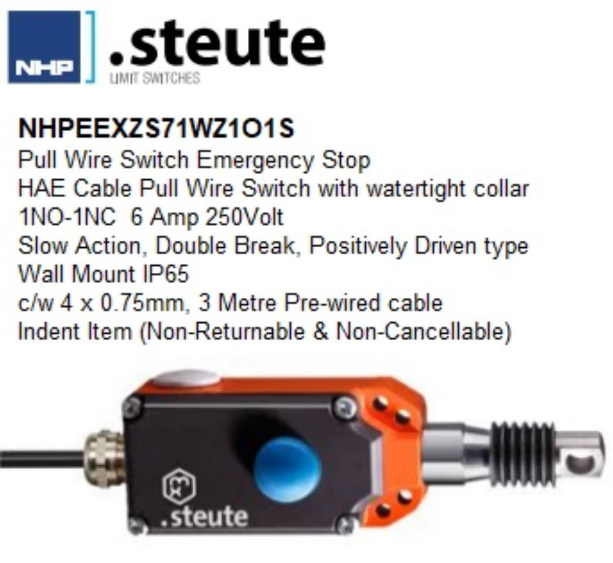 EX PULLWIRE WITH COLLAR IP65 1NO/1NC 3M