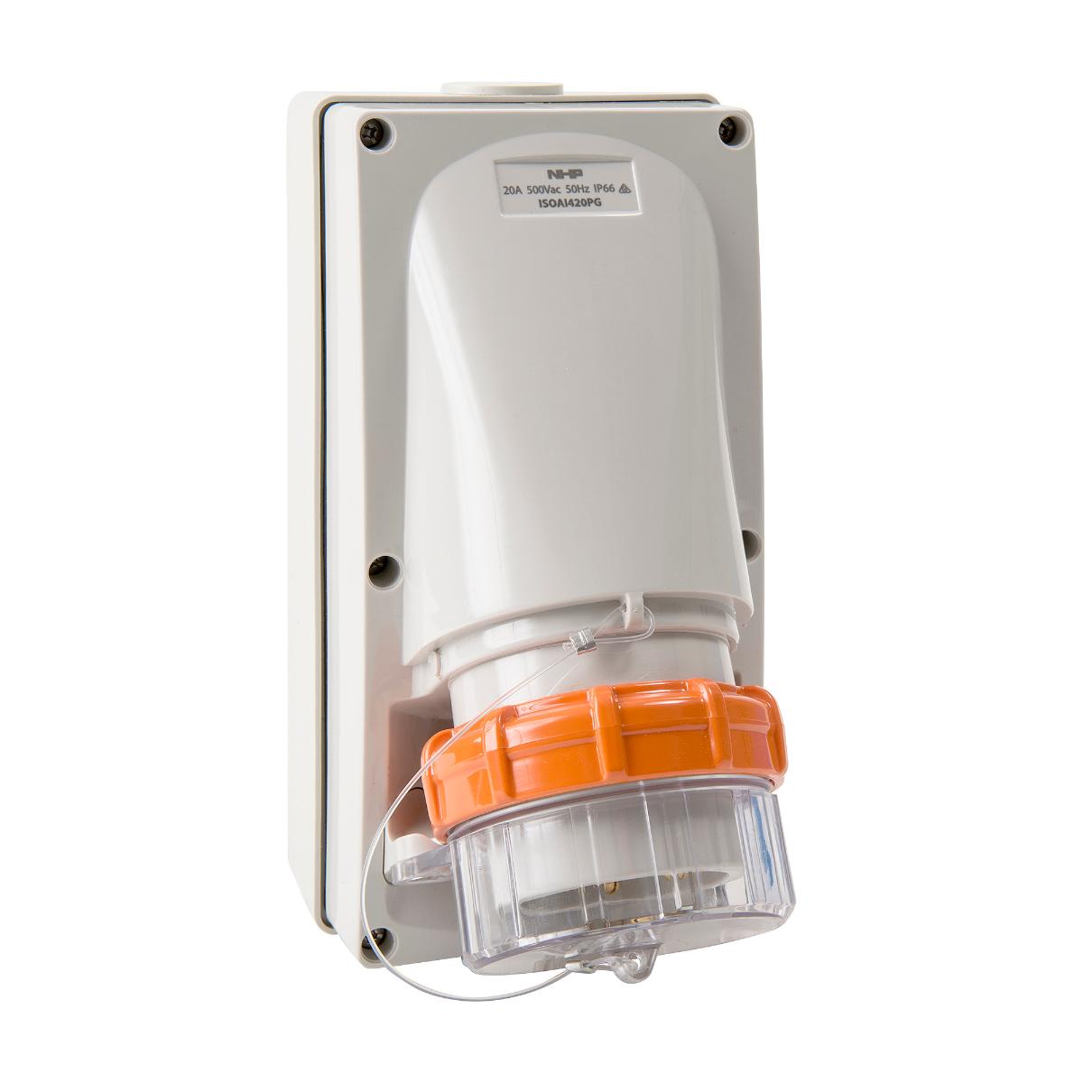 ISO APPLIANCE INLET 4 RND PINS 20A 500V