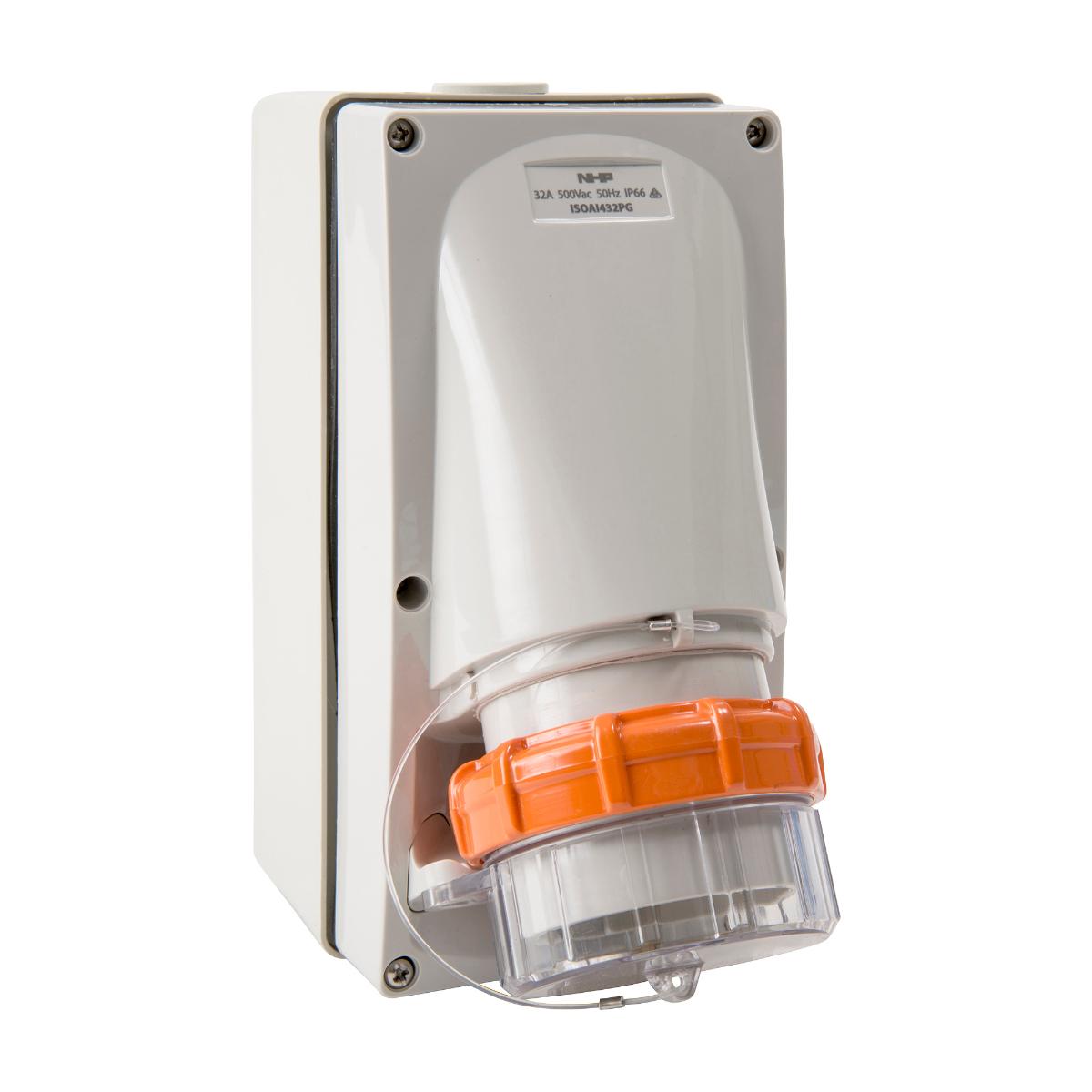 ISO APPLIANCE INLET 4 RND PINS 32A 500V