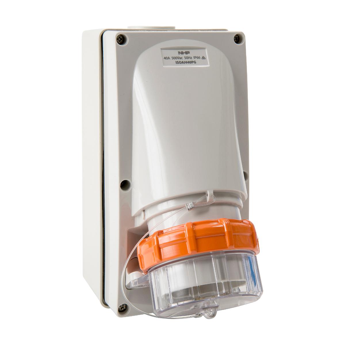 ISO APPLIANCE INLET 4 RND PINS 40A 500V