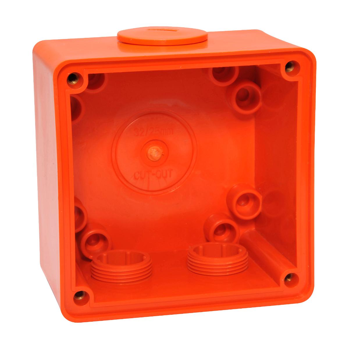 ISO BACK BOX ONE GANG STANDARD ORANGE
