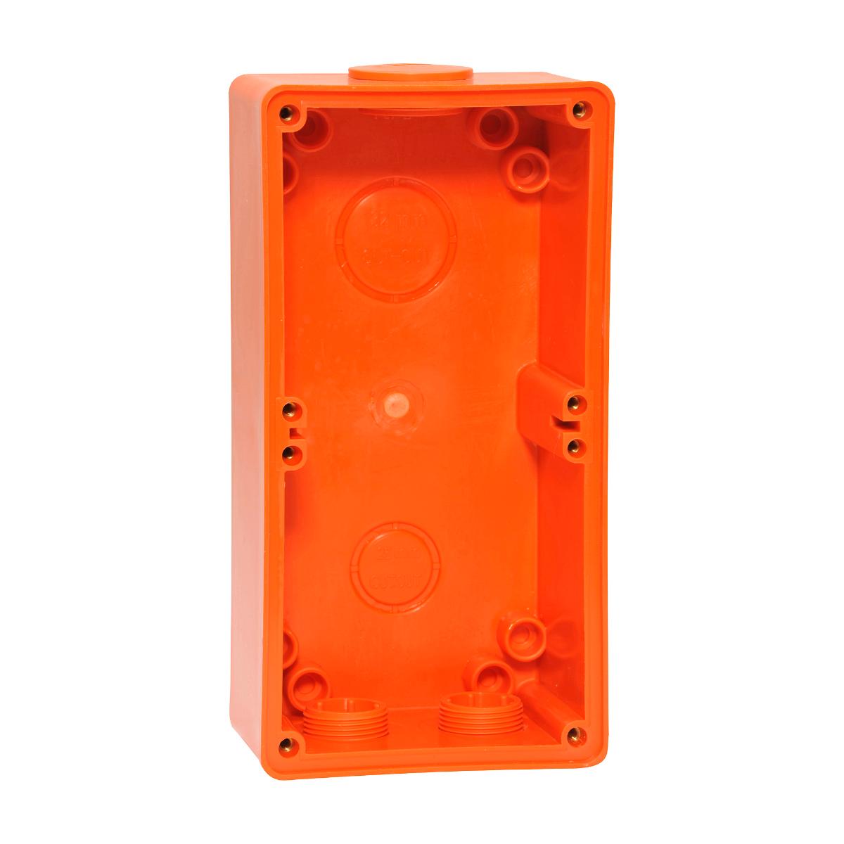ISO BACK BOX TWO GANG STANDARD ORANGE