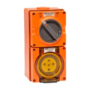 ISO SW/PLUG 5 RND PINS 20A 3PH ORANGE ISO SW/PLUG 5 RND PINS 20A 3PH ORANGE