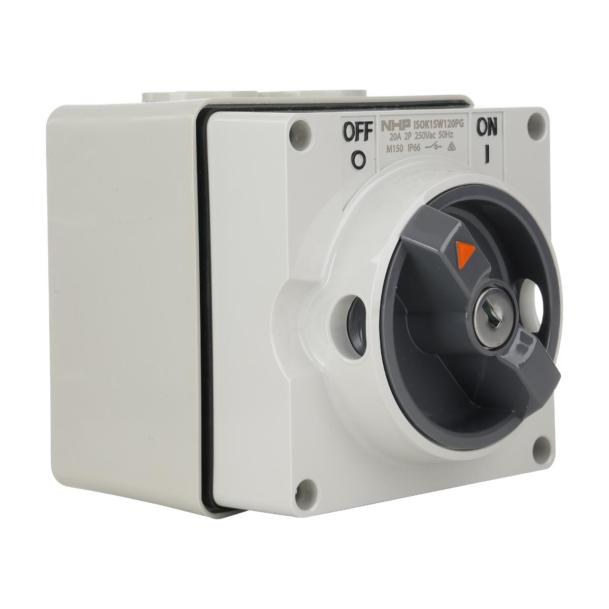 ISO KEY SWITCH LOCK OFF 2 POLE 20A