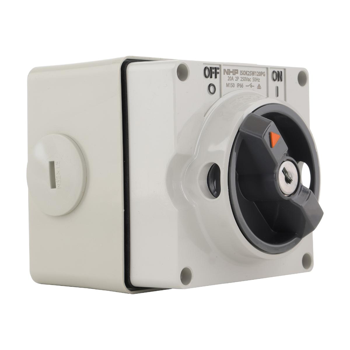 ISO KEY SWITCH LOCK ON/OFF 2 POLE 20A