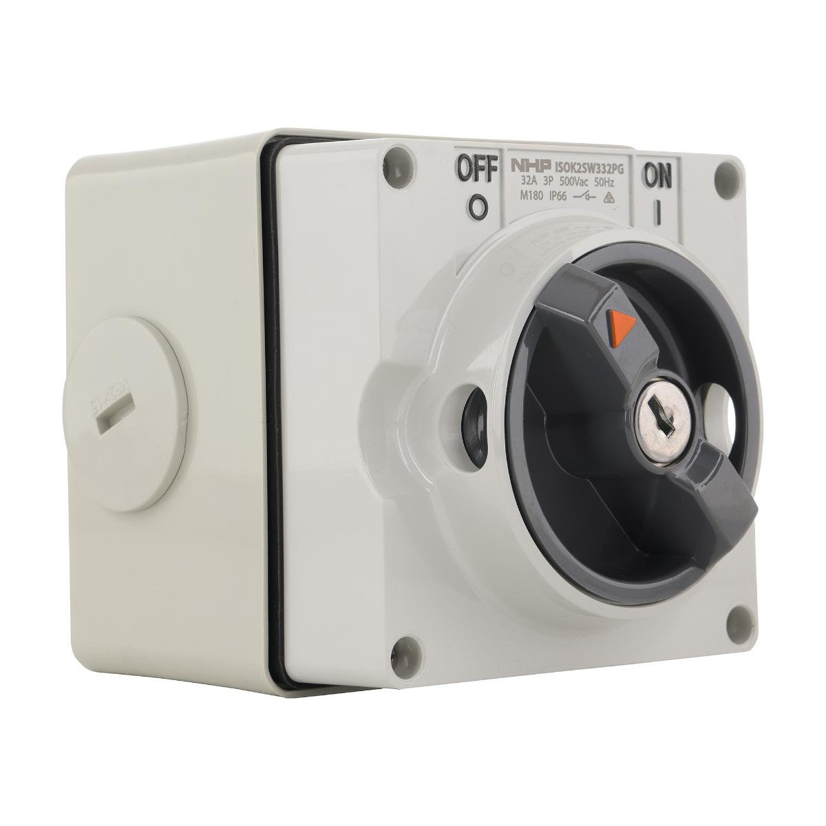 ISO KEY SWITCH LOCK ON/OFF 3 POLE 32A