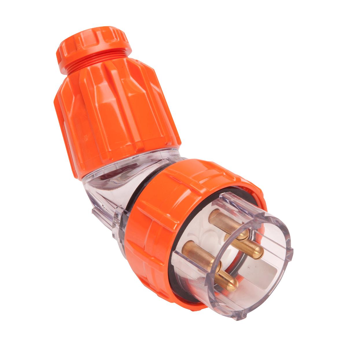 ISO PLUG TOP ANGLED 3PH 4 RND PINS 40A