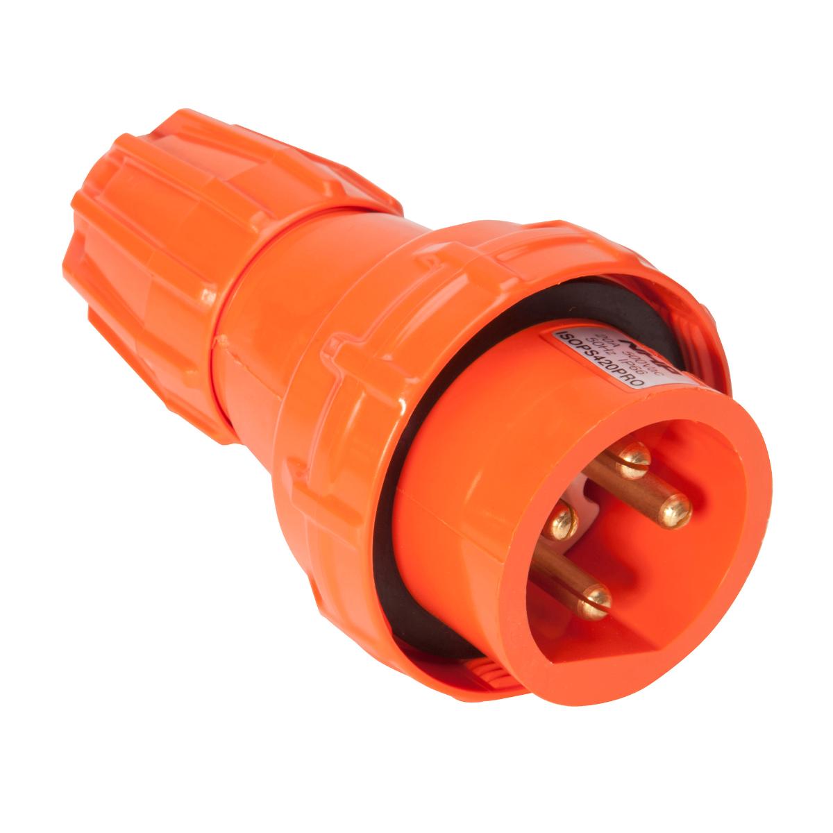ISO PLUG TOP STRAIGHT 3PH 4 RND PINS 20A