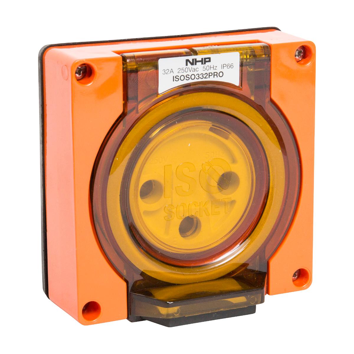 ISO SOCKET OUTLET 1PH 3 ROUND PINS 32A