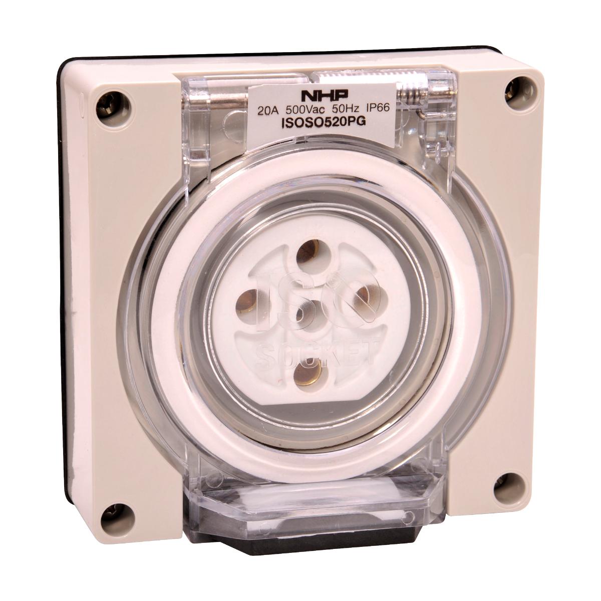 ISO SOCKET OUTLET 3PH 5 ROUND PINS 20A