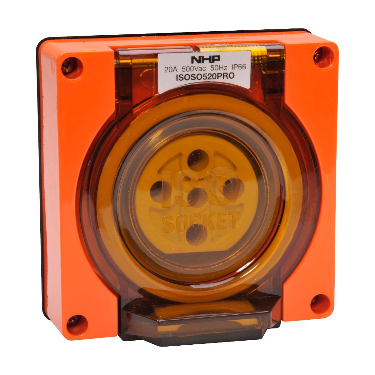 ISO SOCKET OUTLET 3PH 5 ROUND PINS 20A