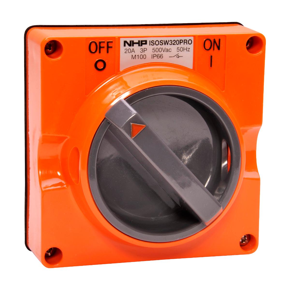 ISO SWITCH 3PH 3 POLE 20A LESS BASE