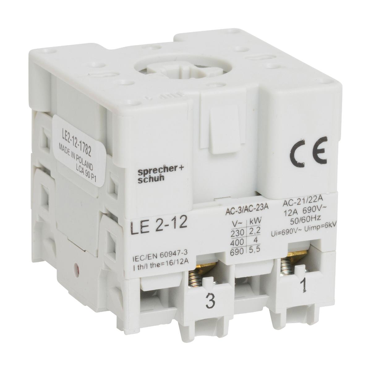 CHANGEOVER SW BODY 2P 12A PANEL MOUNT