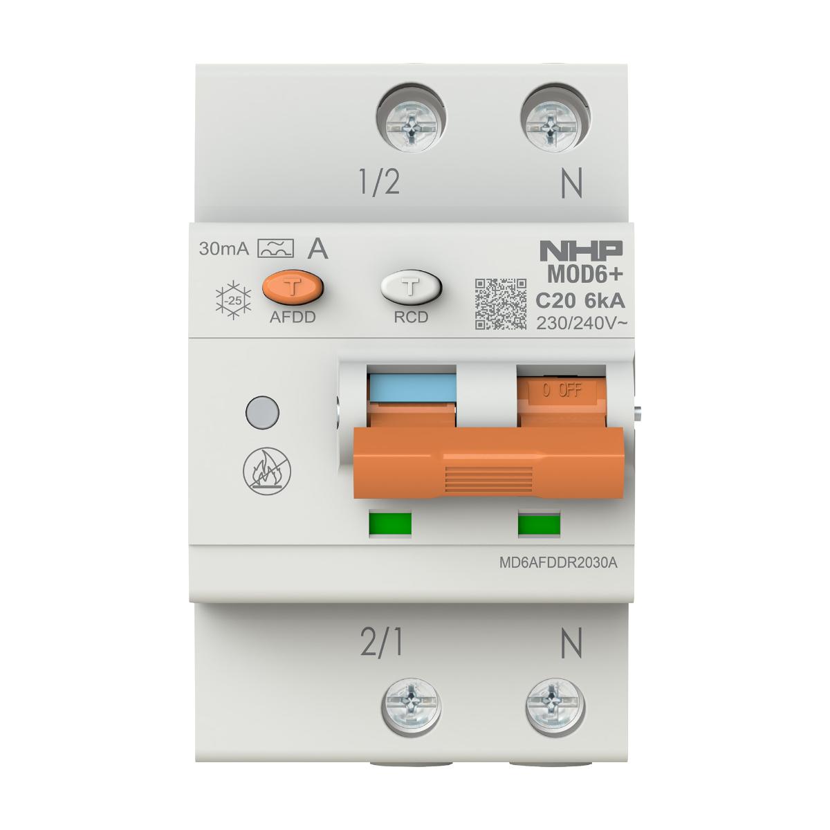 RCBO MOD6+ AFDD 1P+SN 10A 6KA 30MA C CRV