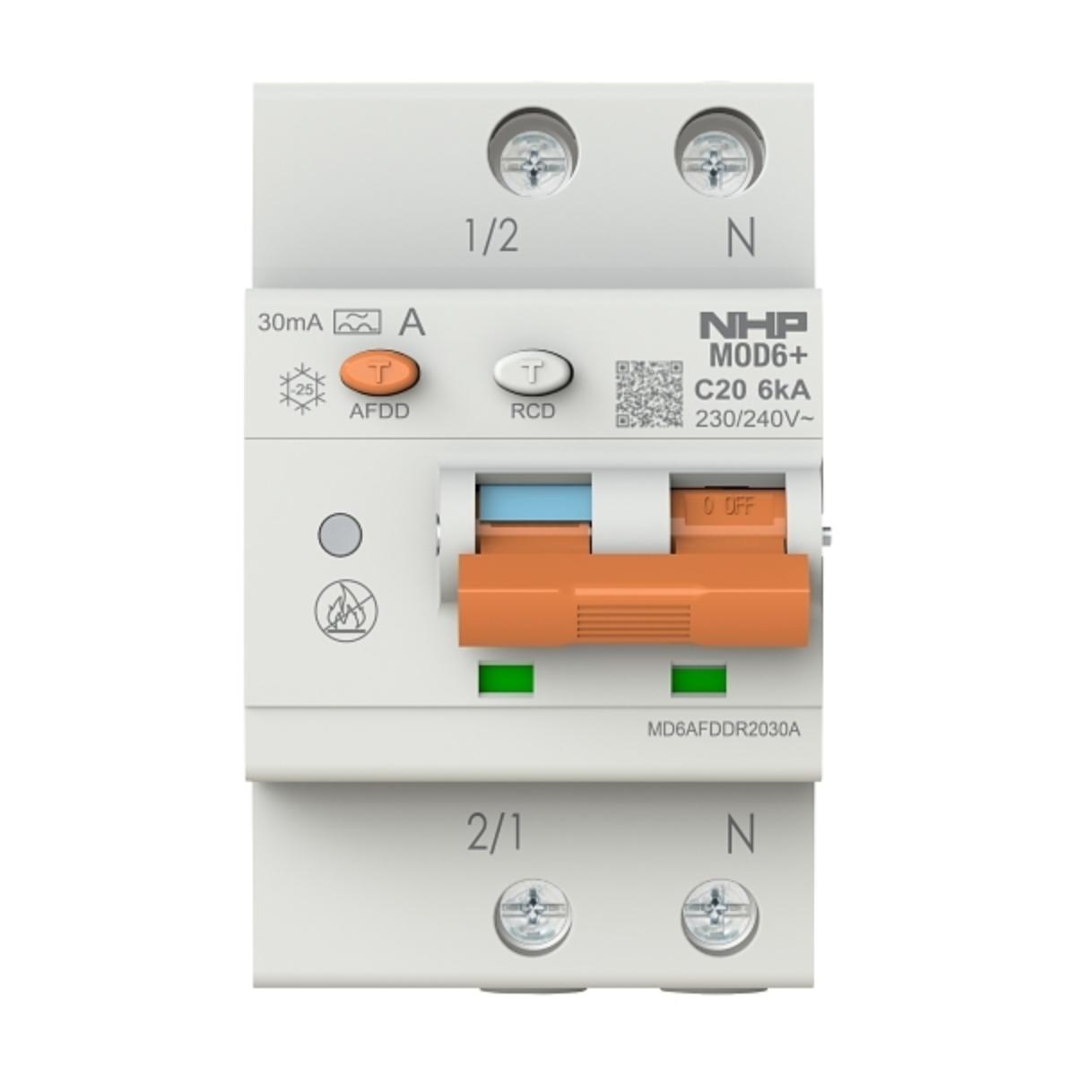 RCBO MOD6+ AFDD 1P+SN 20A 6KA 30MA C CRV