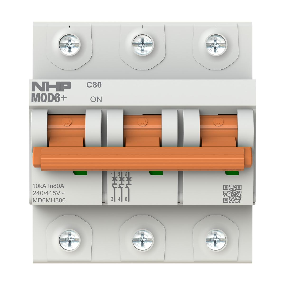 MCB MOD6+ 10KA 3P 80A C CURVE 4.5 MODULE