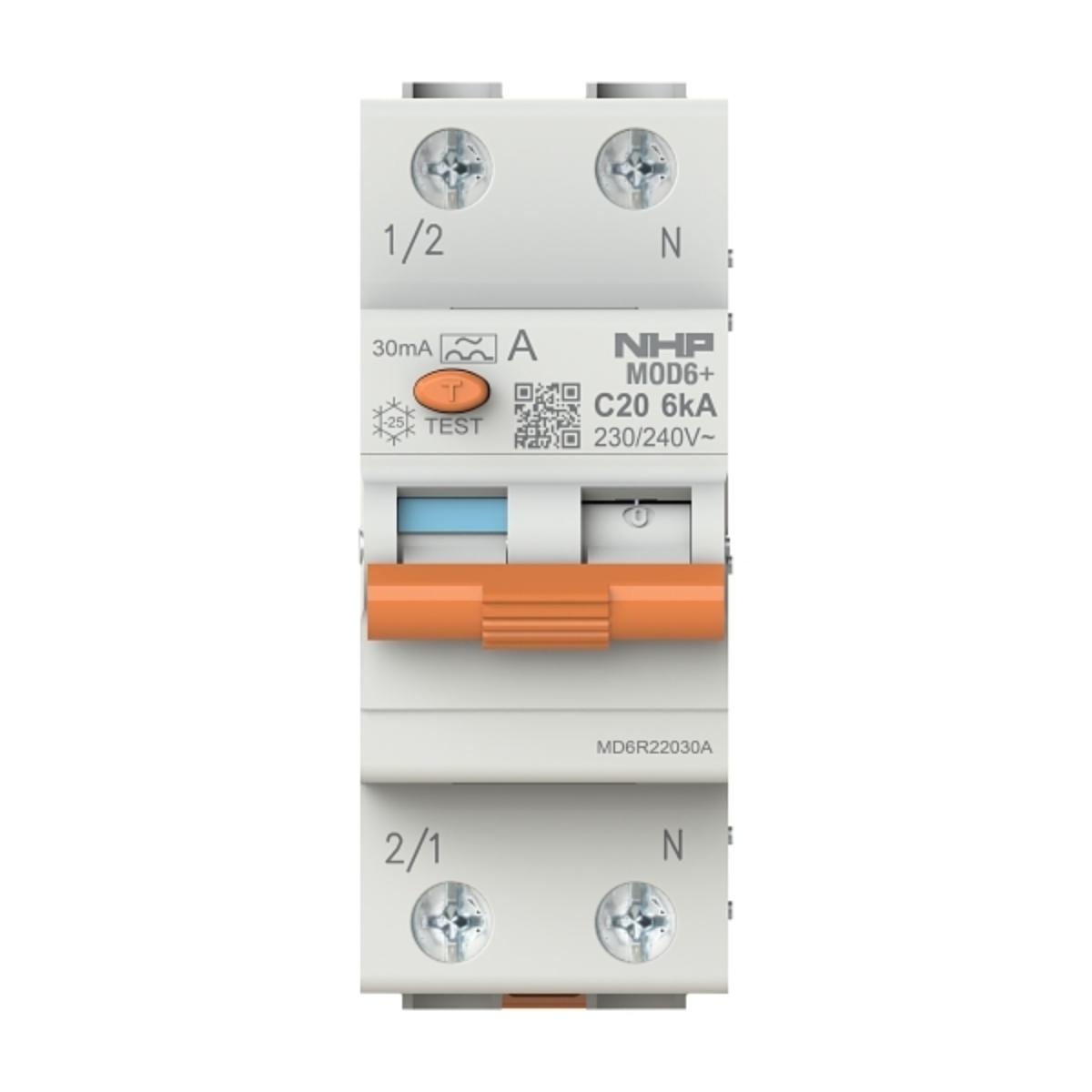 RCBO MOD6+ 1P+SN 32A 6KA 30MA 2 MODULE